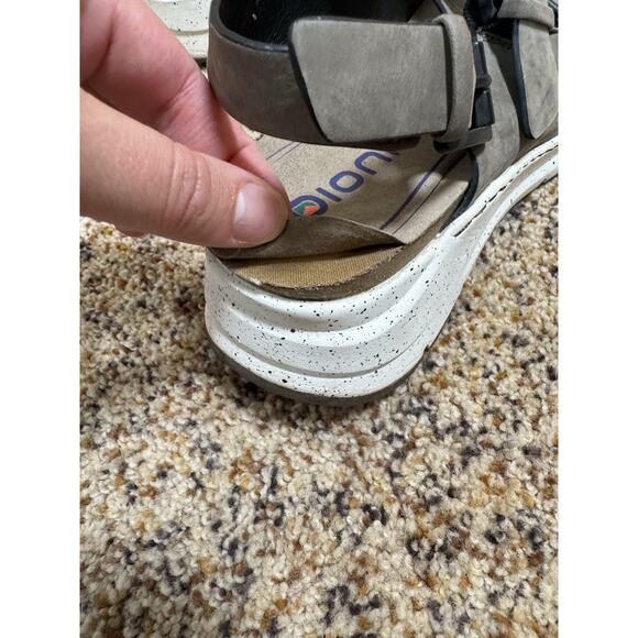 BIONICA Olin Leather Buckle Platform Sandal Shoes Olive Brown Size 8 - Picture 10 of 11